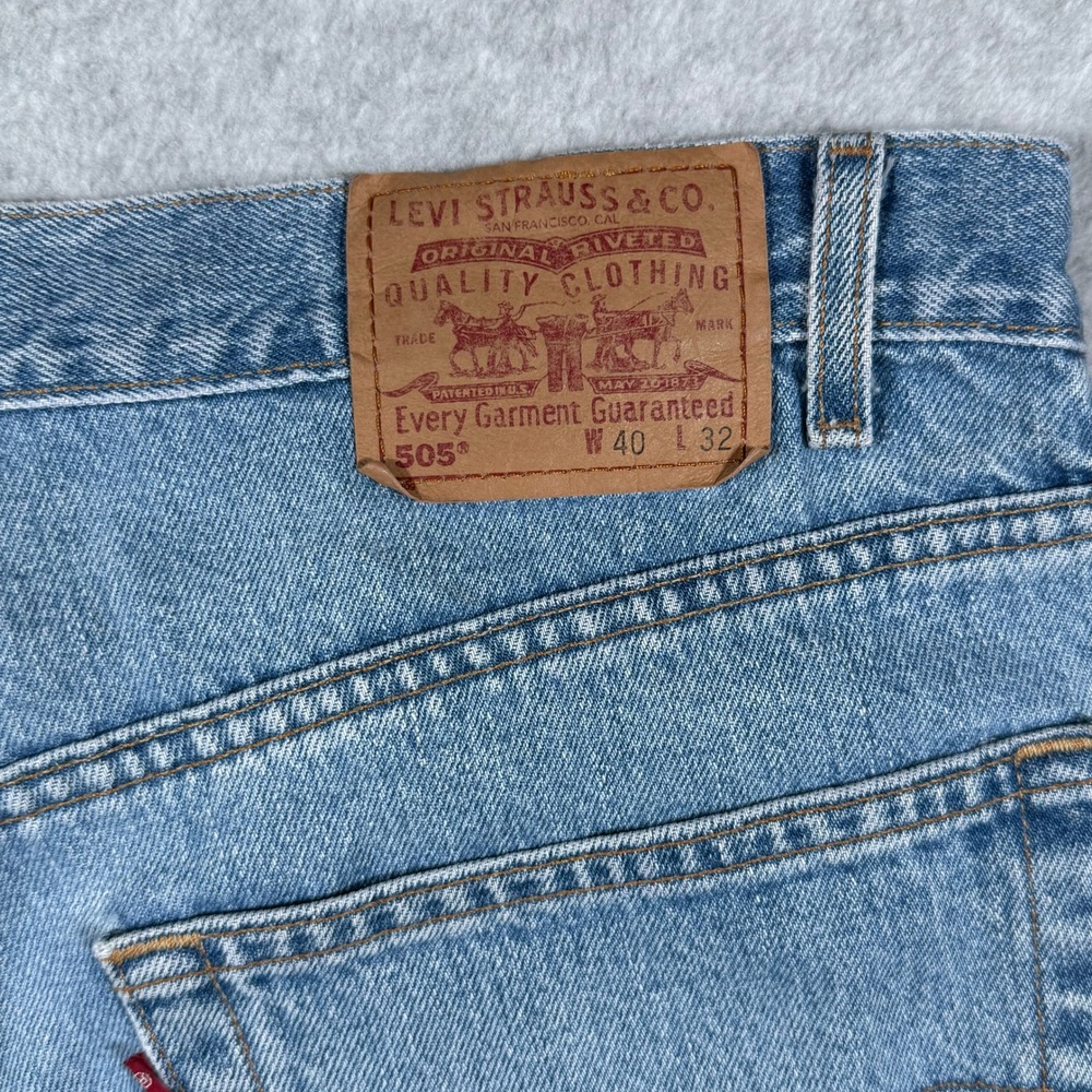 Vintage Levis 505 Straight Leg Jeans Mens Blue Denim 2001 Y2k 40x32 (Fits 38x30) - Picture 15 of 16